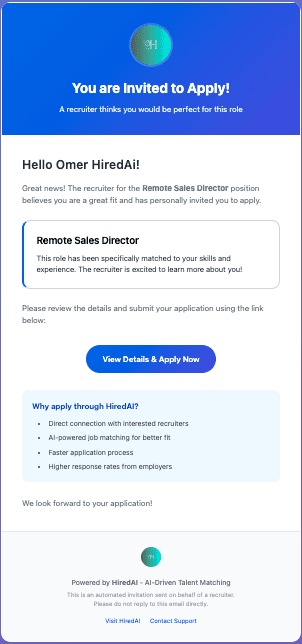 Sourcing Email Invite Example