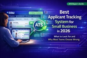 Applicant tracking system dashboard helping small business manage hiring pipeline